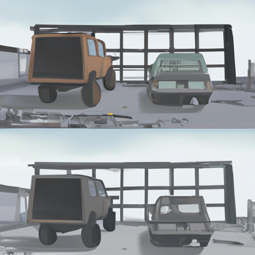 תמונת לפני ואחרי של מגרש גרוטאות, המציגה את ההשפעה של פירוק רכב נכון
